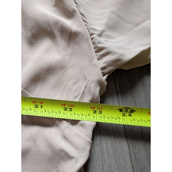 R&M Richards Beige Button-Up Blouse 14W W/ Decorative Pearl Button & Lace Trim - Picture 9 of 9